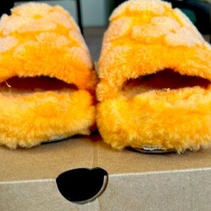 Kids orange fluff yea slides